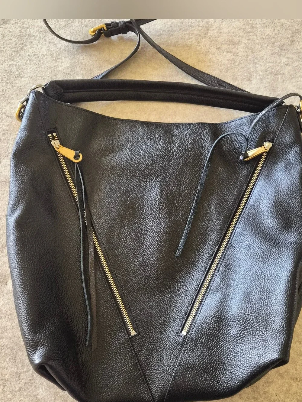 Rebecca Minkoff Moto Leather, Double Zip Hobo Shoulder Bag